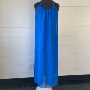 NEW ROSEMARINE SILK BLAND MADE IN ITALY SPAGHETTI STRIP LONG Dress SIZE S ROSEMA